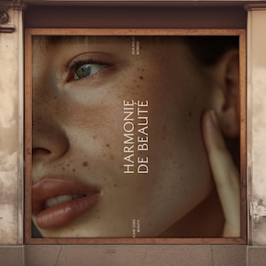 Shopfront Window Poster Mockup: Billboard Sign PSD Template