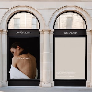 Luxury Boutique Shopfront Mockup: Signage Design PSD (4000x5600 px)