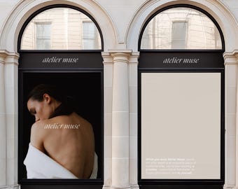Luxury Boutique Shopfront Mockup: Signage Design PSD (4000x5600 px)