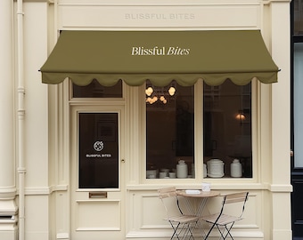 Shop Storefront Mockup, Facade Mockup, Window Display Mockup, Sign Mockup, Signage Mockup, Modern Cafe Mockup, Shopfront Bakery PSD Mockup