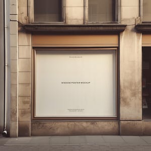 Realistisches Fenster Poster Werbeschild Mockup, PSD Mockup, Werbetafel, Poster Schild Schaufenster, Werbedesign, Shopfront Mockup