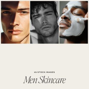Men&#39;s Skincare Stock Photos: Wellness & Portrait Bundle (Digital Download)