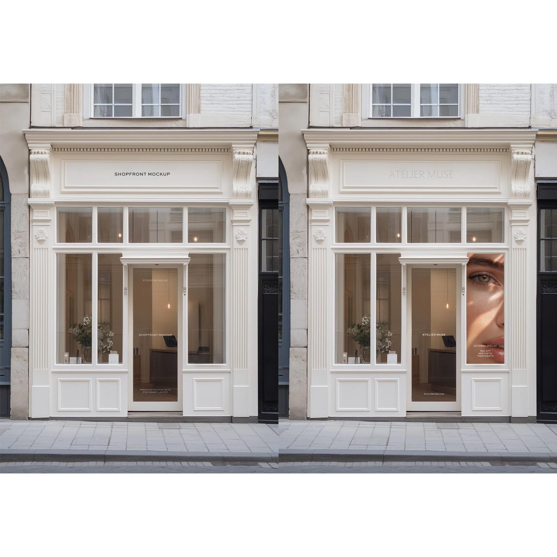 Salon Storefront Mockup PSD: Facade & Signage Design - Etsy