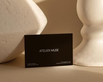 Business Card Mockup: Minimalist White Branding (PSD, Horizontal Card Template)