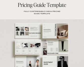 Investment Guide Template, Photographer Design Pricing Guide Template, Canva Editable Price List Template, Services Guide, Packages Guide