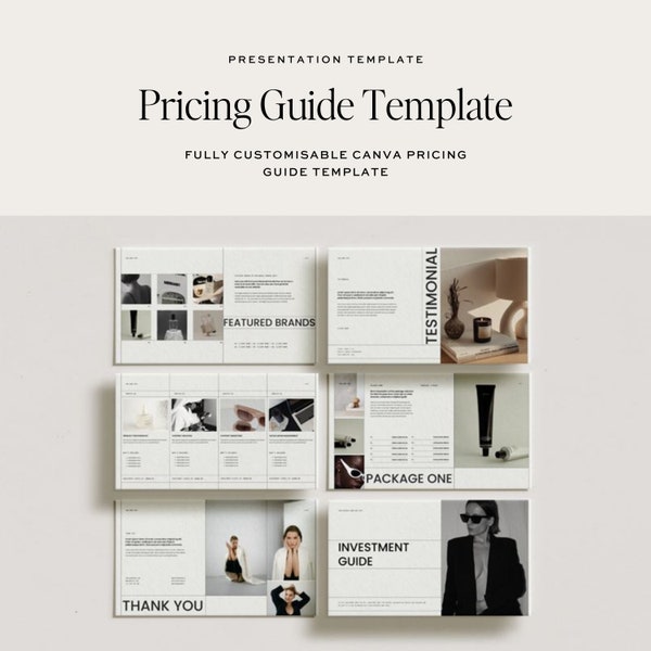 Investment Guide Template, Photographer Design Pricing Guide Template, Canva Editable Price List Template, Services Guide, Packages Guide