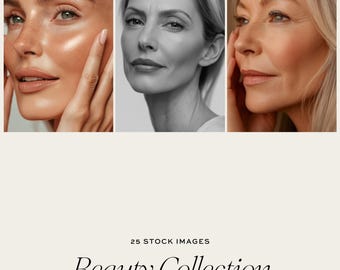 Mature Beauty Stock Photos: Skincare Images (PNG Digital Download)