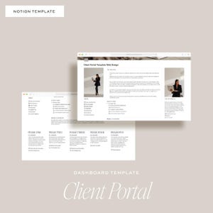 Notion Web Design and Branding Client Portal Dashboard Template Bundle: Customisable Project Management