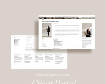 Notion Web Design and Branding Client Portal Dashboard Template Bundle: Customisable Project Management