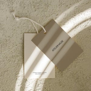 Swing Tag Mockup PSD: Gold Foil & Deboss Effects