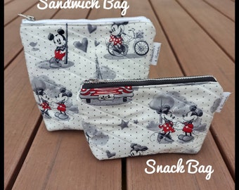 Mickey + Minnie Mouse - Re-Usable Sandwich + Snack Bags