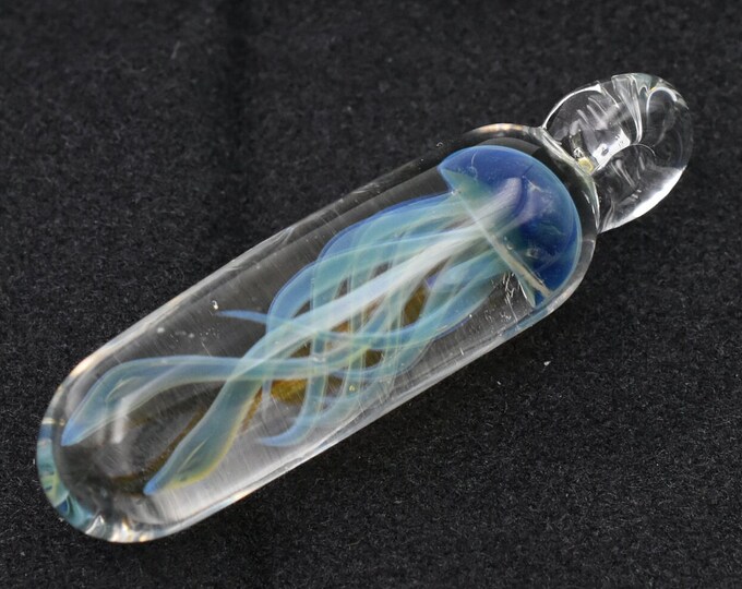 Jellyfish Pendant, Sea Life Motif, Ocean Pendant, Glass Nature Pendant ...
