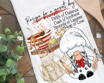Baking Towel Digital Download, Chef Gnome, Kitchen Sign png, Instant Download, Sublimation Graphics, Printable PNG Files, Printable Artwork