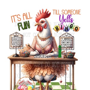 Crazy Bingo Lady png, Digital Download, It's All Good Till Someone Yells BINGO,  Sublimation Designs, Crazy Chicken Lady,  Funny Bingo  png