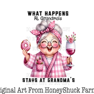 Funny Wine Grandma PNG Clipart: Sublimation Design (Digital Download)