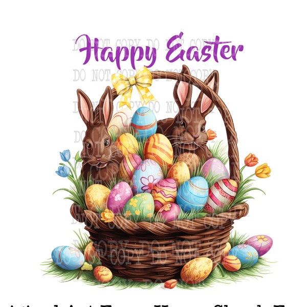 Easter png, Easter Basket Clipart, Chocolate Rabbit png, Digital Download, Easter Clipart, Chocolate Bunny Clipart,Sublimation, Png Images