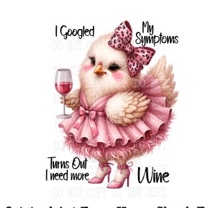 Funny Wine Chicken png, Wine Girl, Digitale download, Clipart Girly Chicken, Funny Wine Quote, Sublimatieontwerpen, Girly Clipart, PNG-afbeeldingen