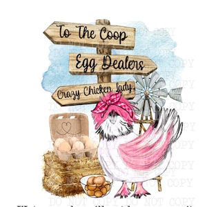 Pink Silkie Chicken PNG: Crazy Chicken Lady Clipart (Digital Download)