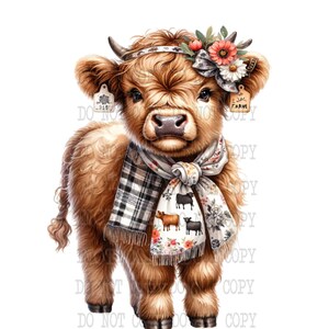 Highland Cow PNG, Highland Cow Country Girl, Digital Download, Highland Cow, Country Girl png, Sublimation Design, Girly Cow png, Printable