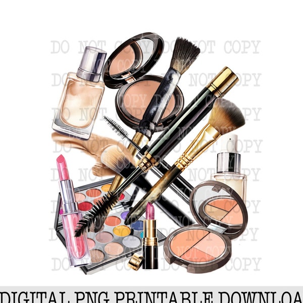 Makeup Artist png, Makeup Clipart, Sublimation Designs, Makeup Salon Clipart, Beauty Salon Digital Download, Makeup Cosmetic Set, Makeup png