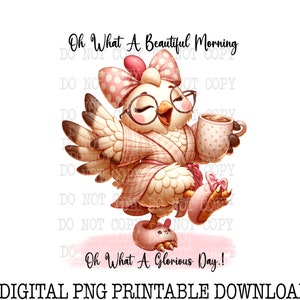 Funny Chicken png, Chicken Clipart, Sublimation Digital Download, Coffee Clipart, Printable Wall Art, Coffee Tumbler png, Towel Design