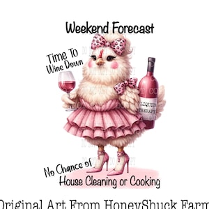Funny Chicken png, Wine png, Chicken Clipart, Sublimation Design, Cute Chicken png, Chicken and Wine, Printable Wall Art, Crazy Chicken Lady