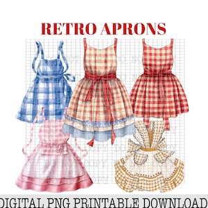 Apron Png, Apron Clipart, Vintage Apron Clipart, Retro, Digital Files, Kitchen Decor, Junk Journaling, Scrapbooking, Card Making, Fussy Cuts
