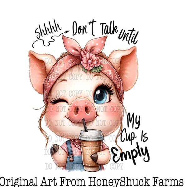 Coffee Png, Coffee Pig Png, Cute Coffee Clipart, Digital Download, Coffee Gnome, No Coffee Before Coffee, Sublimation Designs, Printable Art