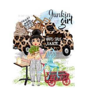 Junkin Girl png, digitale download, Junkin png, Garage Sale, sublimatie ontwerp downloaden, Yard Sale png, junk, bestandsmarkt, afbeelding beker
