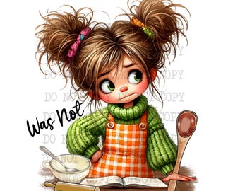Funny Baking Girl PNG: Sarcastic Kitchen Towel Design (Digital Download)