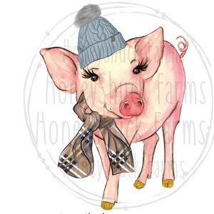 Pig Sublimation Design Download,  Pig Digital Download PNG, Sublimation Graphics Download Pig Clipart PNG, Winter Pig png, Pig Shirt Design