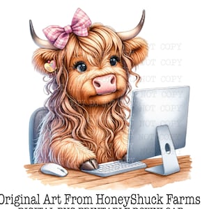 Cute Highland Cow png, Cute Highland Cow Sublimation, Highland Cow Painting, Cute Highland Cow Sublimation, Sublimation, Dtf png, Dtf, Print