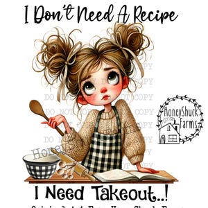 Whimsical Baking Clipart, Funny Kitchen PNG (Digital Download)