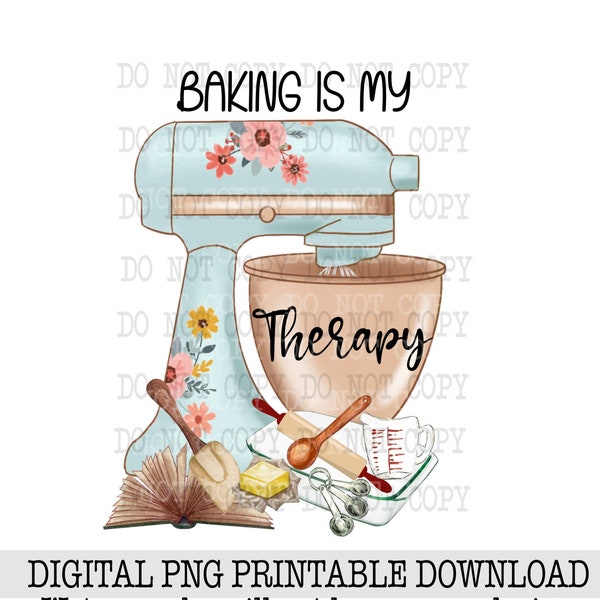 Baking Is My Therapy png, Baking Clipart,Digital Download, Baking png, Sublimation Designs, Printable Art, Towel png, Bakers Ornament Png