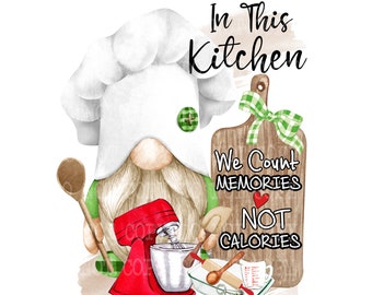 Baking Gnome PNG: Kitchen Art, Sublimation Design (Digital Download)