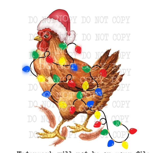 Christmas Chicken PNG, Santa Chicken Digital Download, Chicken Clipart, Hen PNG, Sublimation Design, Chicken Decal, Tumbler Wrap png, Decal