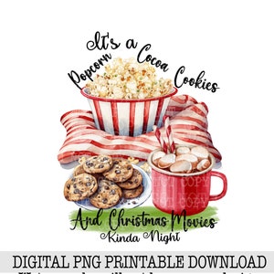 Christmas Movie png, Christmas Movie Clipart, Digital Download, Movie Watching, Sublimation Designs, Christmas Movie Watching, Shirt png