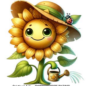 Sunflower Girl PNG Clipart: Whimsical Fantasy Art (Digital Download)