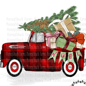 Christmas Truck PNG: Holiday Tree Clipart (Digital Download)
