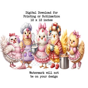 Funny Chicken png, Cute Funny Chicken Png, Crazy Chicken PNG, Row of Chickens, Commercial Use, Digital Download, Farm Life, Chicken Chicks