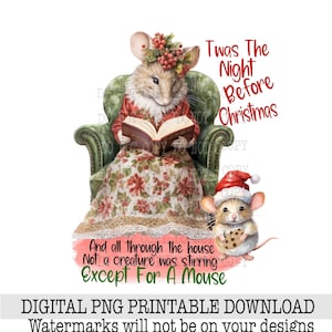 Boże Narodzenie Png, Boże Narodzenie Myszka Clipart, Pobieranie Cyfrowe, Noc Przed Bożym Narodzeniem Clipart, Noc