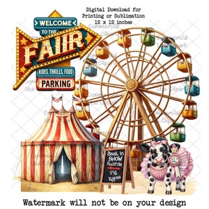 State Fair Clipart, Carnival Png, County Fair Png, Fair Clipart, Fair PNG, Digital Download, State Fair, Fairgrounds, State Fair Shirt png