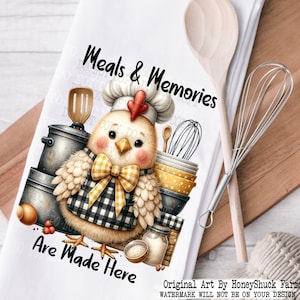 Funny Chicken Chef Kitchen Towel PNG: Sublimation Design (Digital Download)