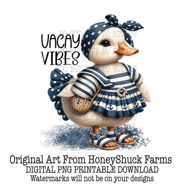 Vacation Clipart, Cute Duck png, Digital Download, Nautical Clipart, Sublimation Design, Cute Characters, Vacation Shirt png, Vacation PNG