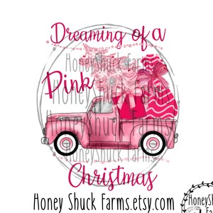 Pink Truck Christmas Tree PNG: Sublimation Clipart (Digital Download)