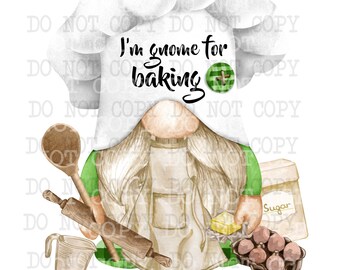 Bakers Gnome PNG, Digital Download, Sublimation, Baking Gnome png, Gnome Decal, PNG Files, Png Images, Tumbler Design, Tumbler Graphics, Png