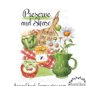 Preserves & Jams Jar PNG: Inspirational Design (Digital Download)