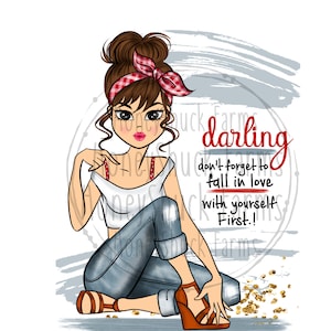 Chicas fuertes png, Descarga digital, Muñecas planificadoras femeninas, Ilustración de chica de moda, Clipart afroamericano, Planificadores imprimibles, Mujer png