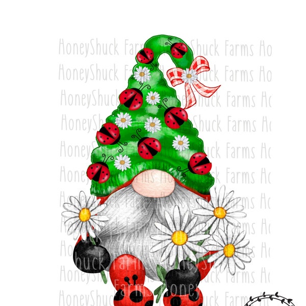 Gnome Clipart, Ladybug Gnome png, Gnome for wreath, Gnomes PNG,  Digital Download, Summer Gnome, Printable Gnomes, Instant Download, LadyBug
