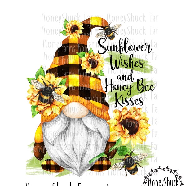 Sunflower Gnome Digital Download, Summer Gnome, Digital Graphics, Instant Download, Sublimation Graphics, PNG Files, Printable Artwork